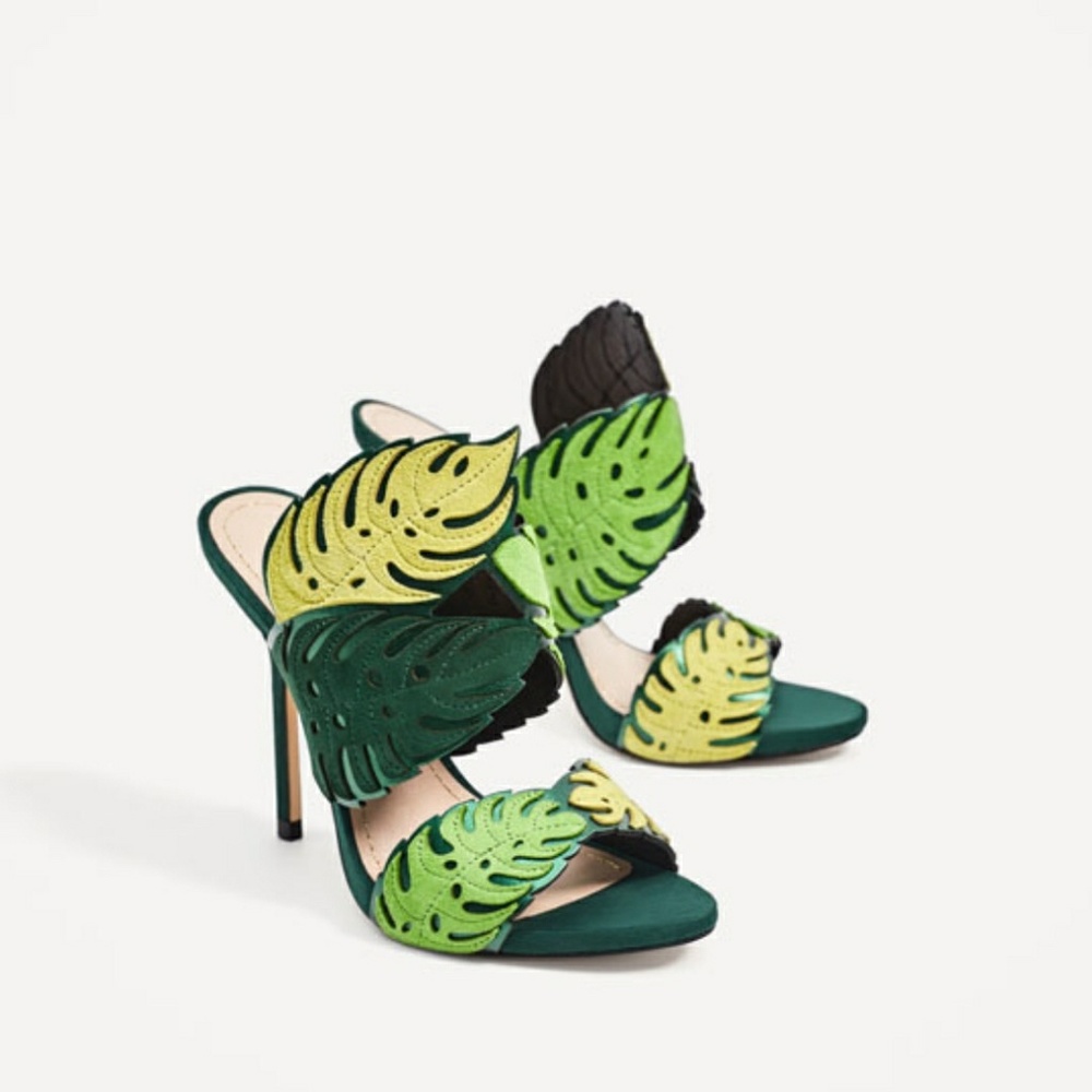 High heeled sandals.